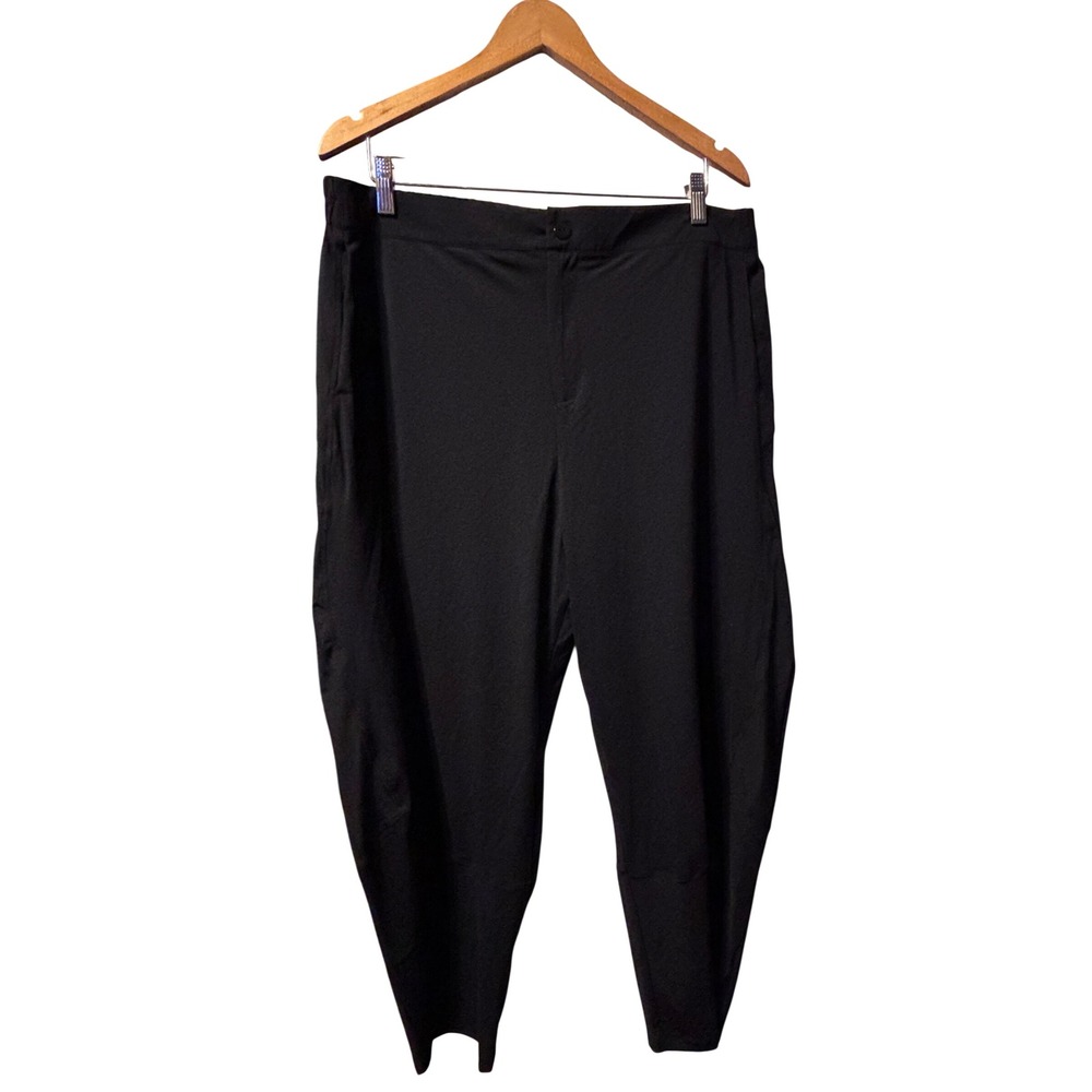 New Ruti The Wide-ish Pants Women Size 16 Black Tapered Elastic Waist Minimalist